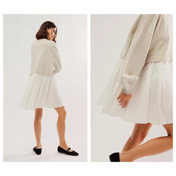 Free People Eleanor Layered Sweatshirt Minidress Size Small - Picture 2 of 8